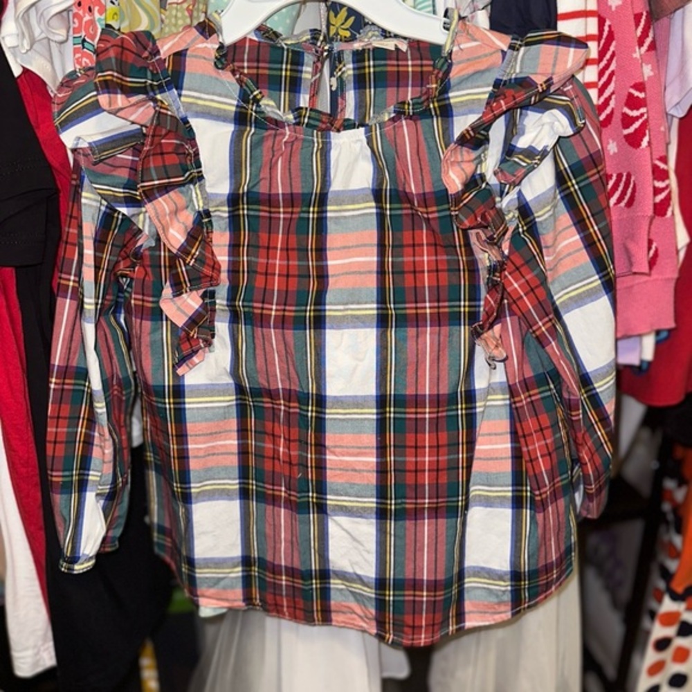Adorable Girls Plaid Blouse